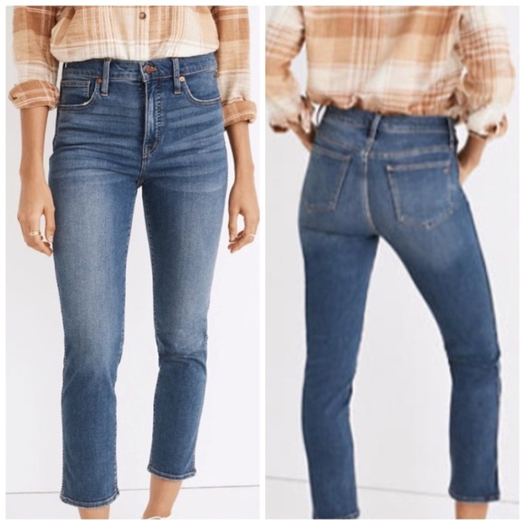 Madewell Stovepipe Straight Light Wash Mid Rise Petite Stretch Blue Denim 24P - Picture 1 of 8